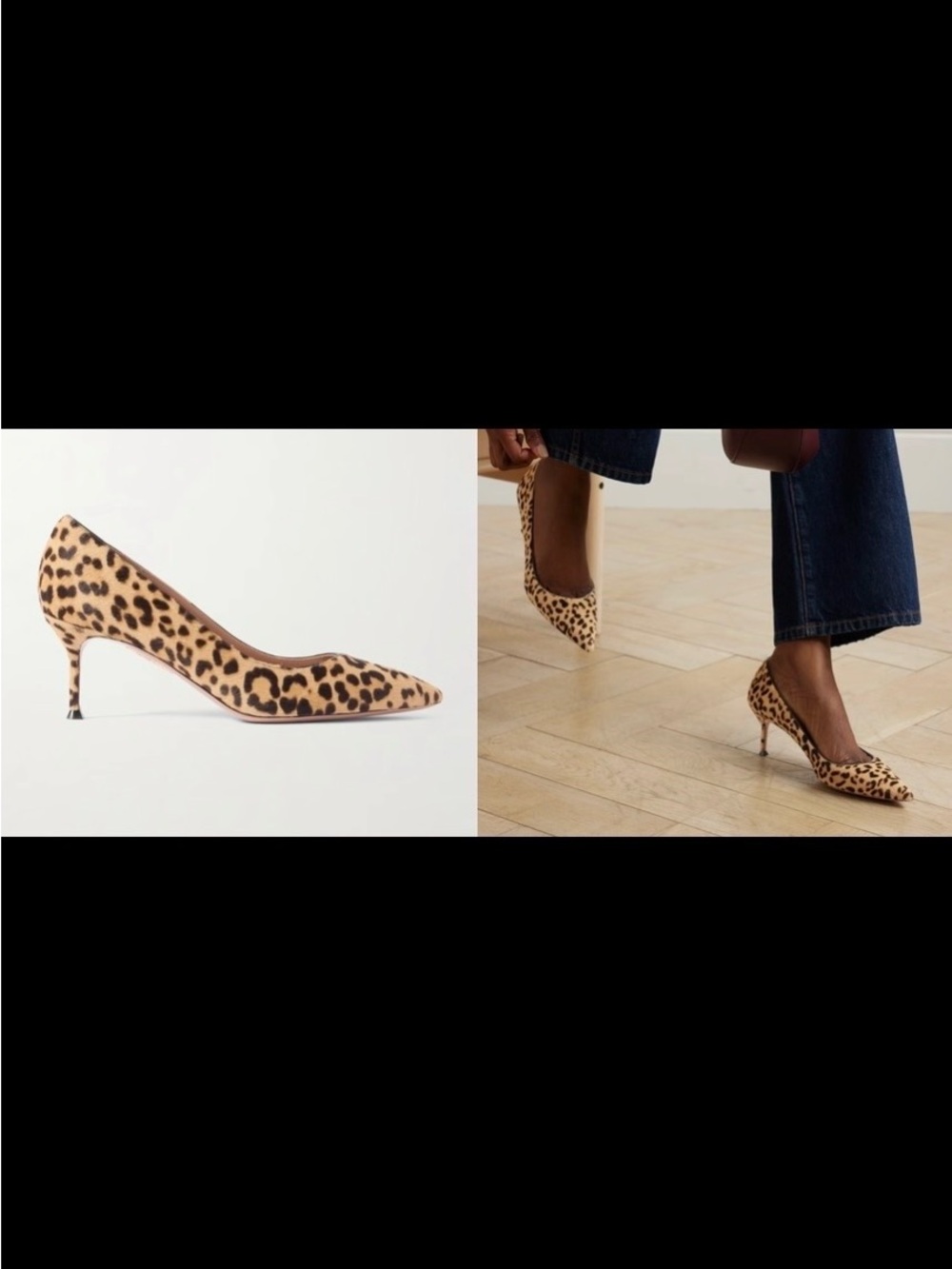 New-with Box Purist 65 AQUAZZURA Leopard  Calf Hair Pumps SZ 35 1/2 EU 5 1/2 US